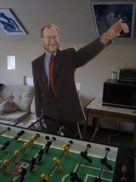 Dan playing foosball
